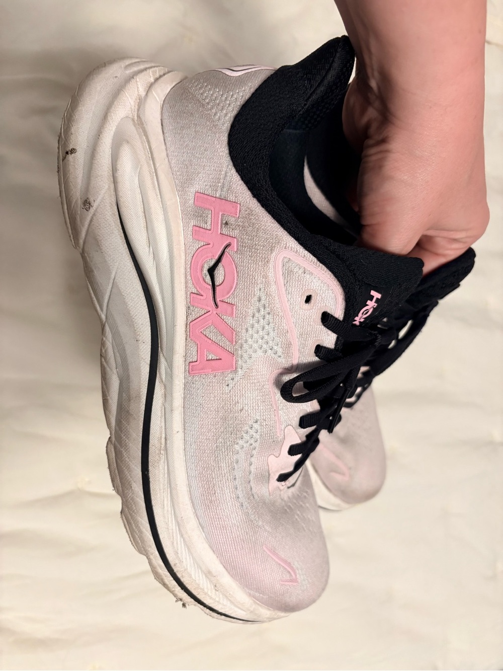 Hoka One One Women's Pink and Black Athletic Running Shoes